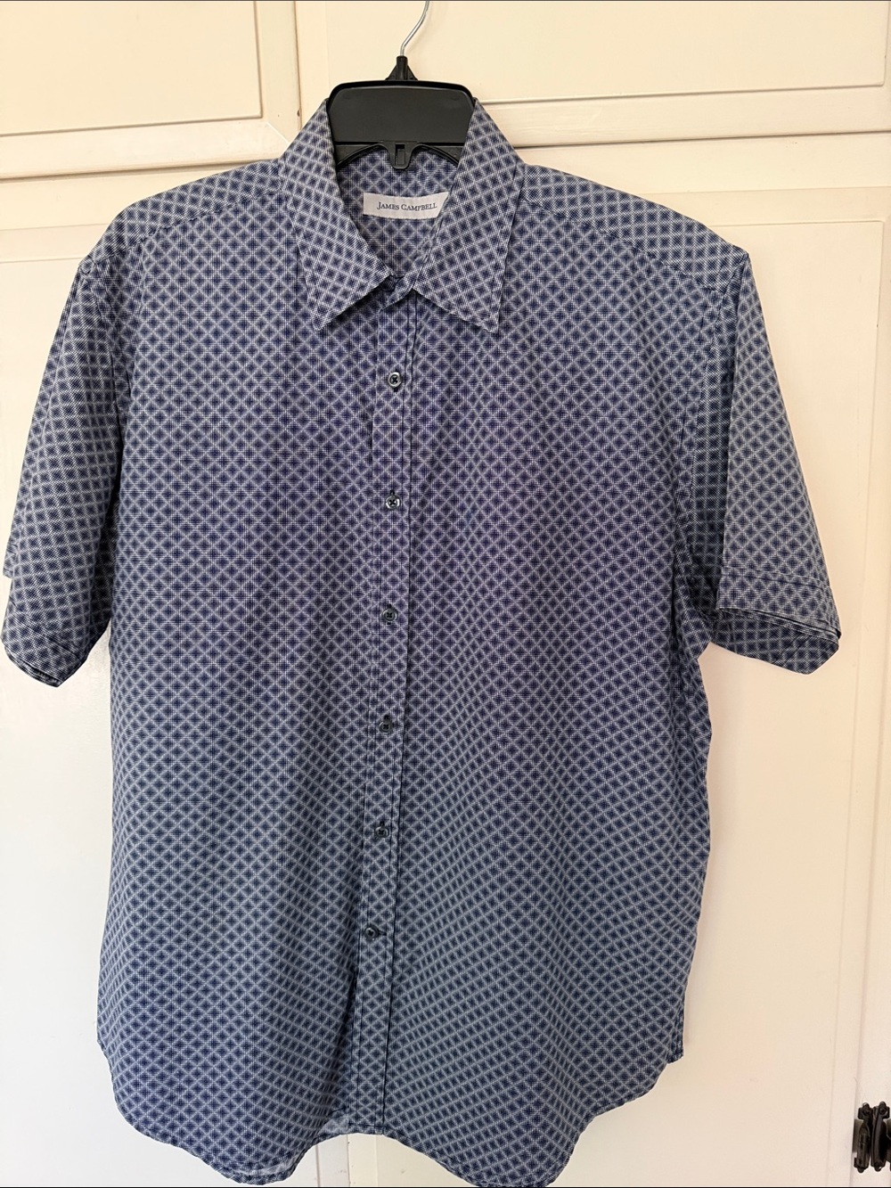 James Campbell Navy & Light Blue Short-Sleeve Button-Down Shirt